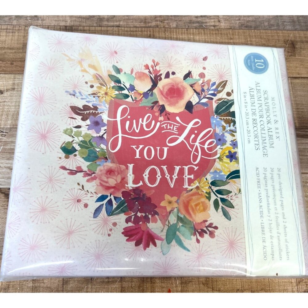 Molly & Rex Live The Life You Love Scrapbook Album 8x8 Inch Memory Keeper
